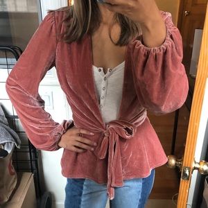 Velvet Pink Majorelle Tie Sweater